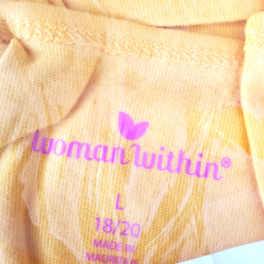 NWT Woman Within Perfect Banana Yellow Scoop Neck Tank Top Size L (18/20)